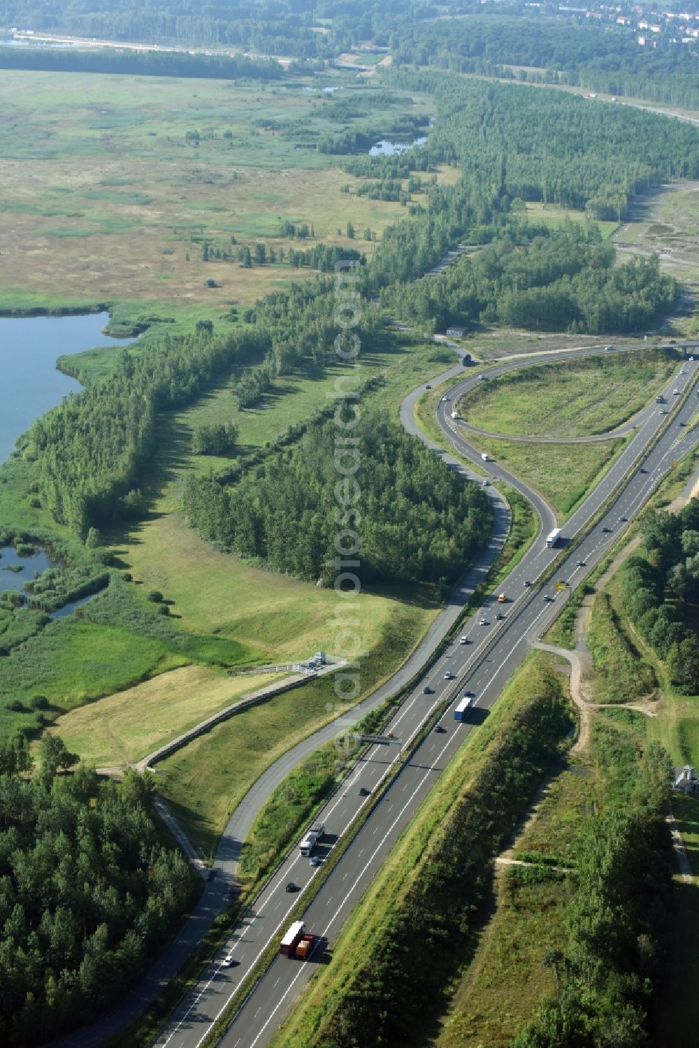 Aerial photograph Böhlen - Viaduct of the expressway B95 and B2 in Boehlen in the state Saxony