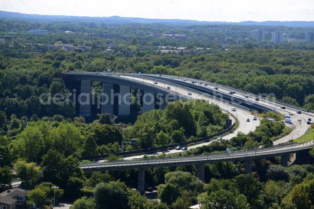 Aerial image Kiel - Viaduct of the expressway the main road B503 in Kiel in the state Schleswig-Holstein