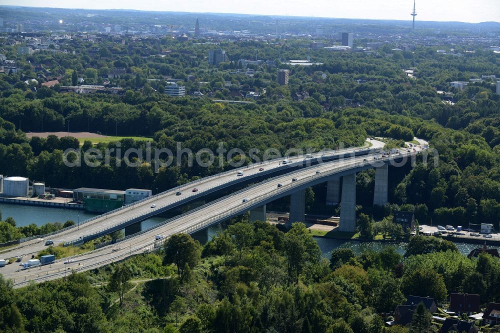 Kiel from the bird's eye view: Viaduct of the expressway the main road B503 in Kiel in the state Schleswig-Holstein