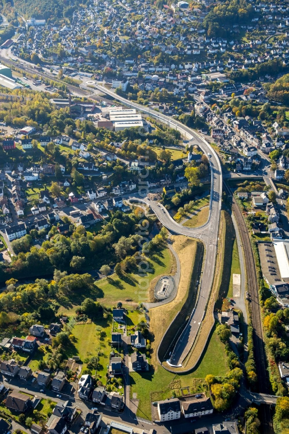 Aerial photograph Niederschelden - Viaduct of the expressway B62 in Niederschelden in the state Rhineland-Palatinate