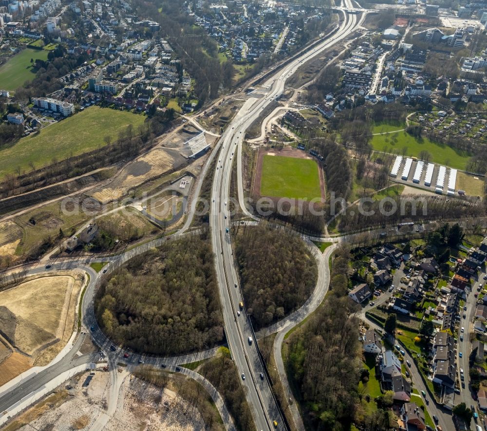 Bochum from the bird's eye view: Viaduct of the expressway Nordhausen-Ring in Bochum in the state North Rhine-Westphalia, Germany