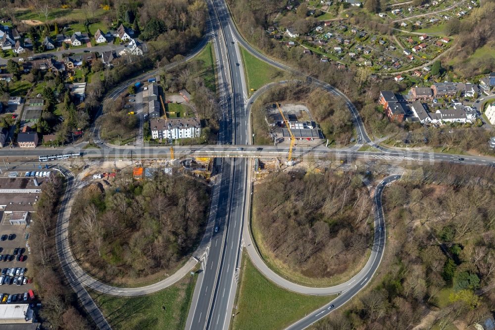 Bochum from the bird's eye view: Viaduct of the expressway Nordhausen-Ring in Bochum in the state North Rhine-Westphalia, Germany