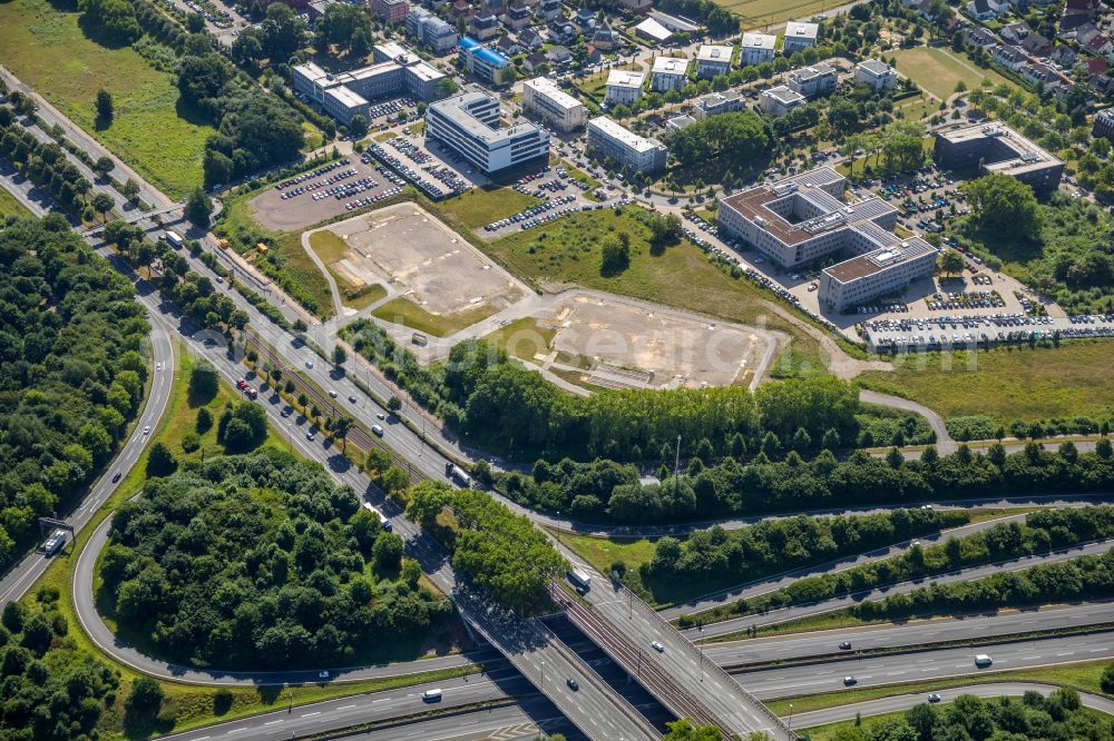 Aerial image Dortmund - Viaduct of the expressway Stadtkerne Ost in Dortmund in the state North Rhine-Westphalia, Germany