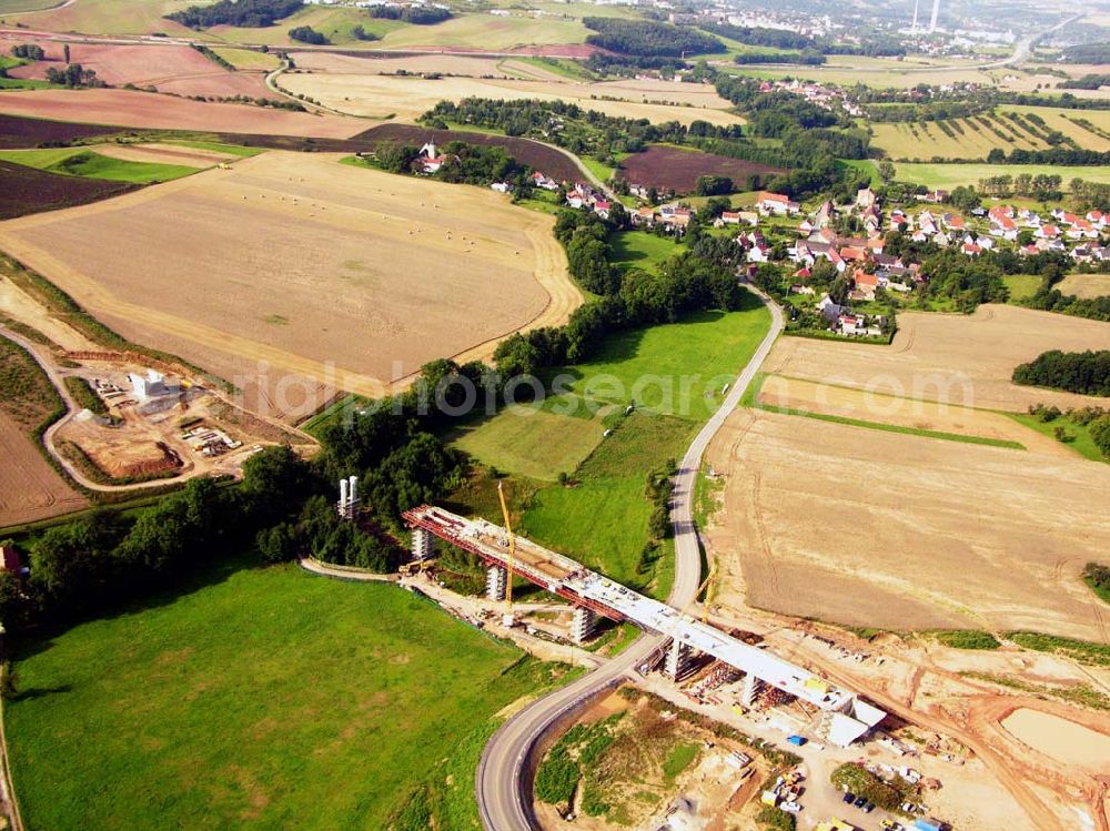 Aerial image Dorna - 27.08.2005 Dorna; Viaduktbau in Dorna bei Gera