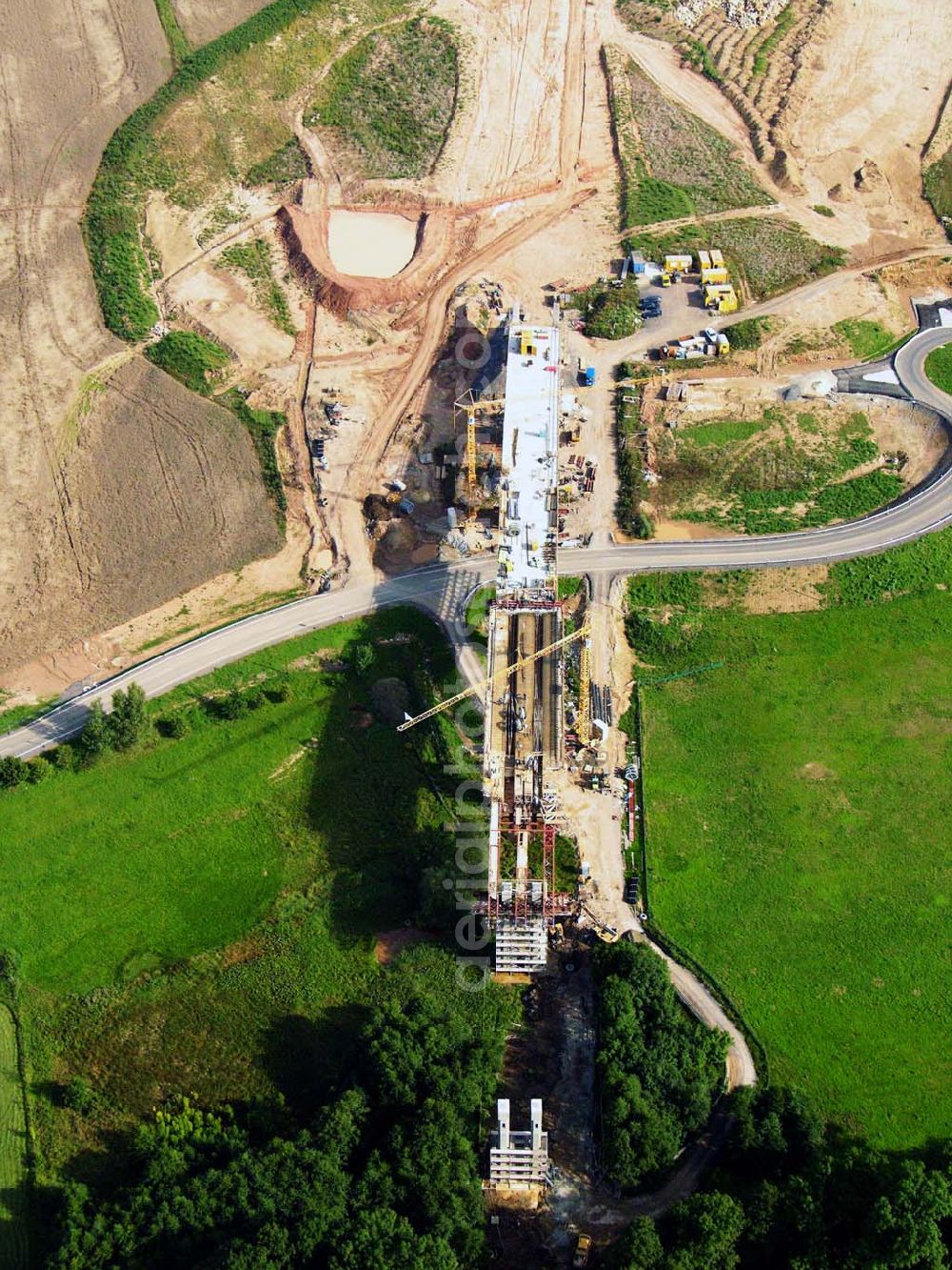 Aerial photograph Dorna - 27.08.2005 Dorna; Viaduktbau in Dorna bei Gera