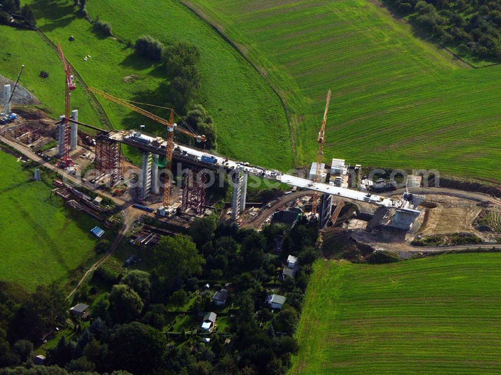 Aerial photograph Laasen - 27.08.2005 Laasen; Viaduktbau in Gera Laasen