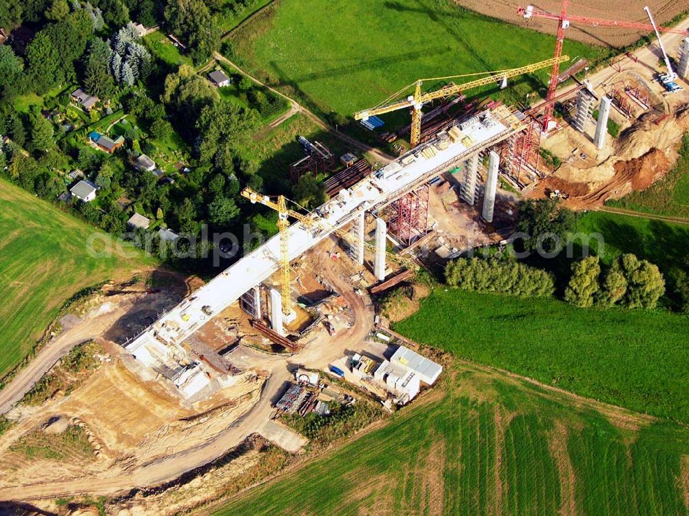 Aerial image Laasen - 27.08.2005 Laasen; Viaduktbau in Gera Laasen