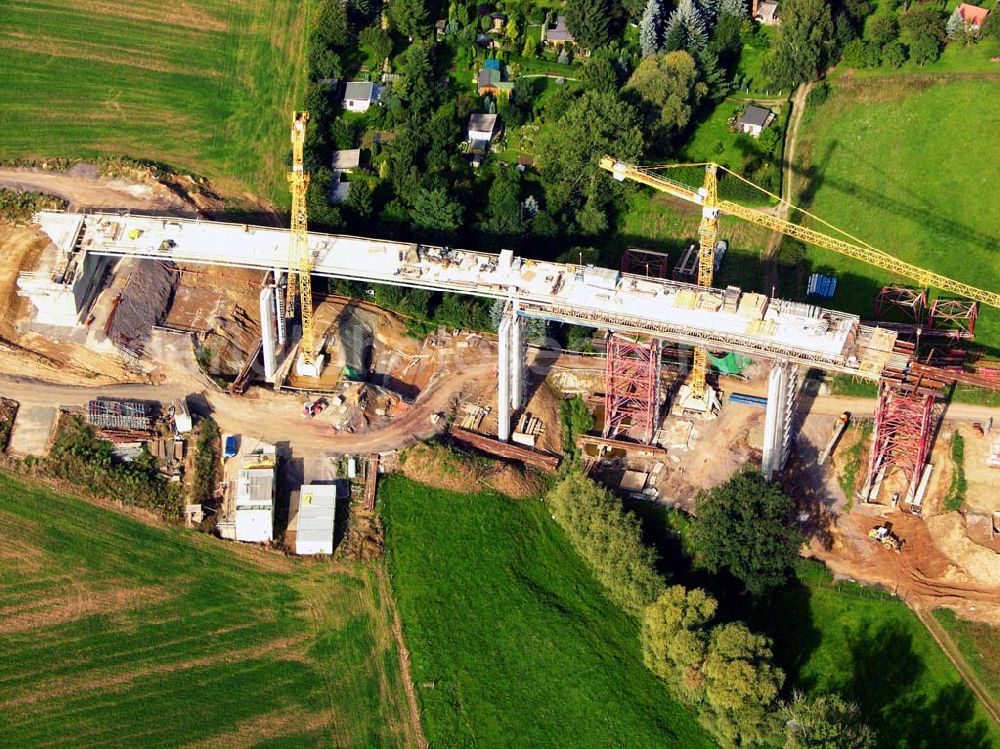 Aerial photograph Laasen - 27.08.2005 Laasen; Viaduktbau in Gera Laasen