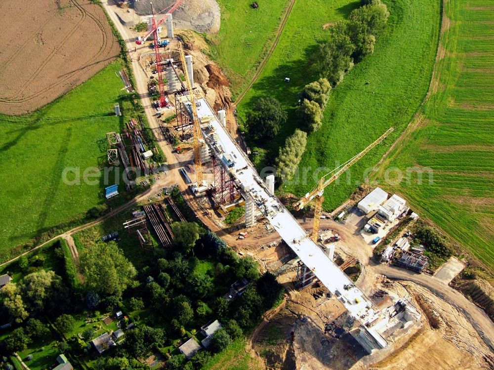 Aerial photograph Laasen - 27.08.2005 Laasen; Viaduktbau in Gera Laasen