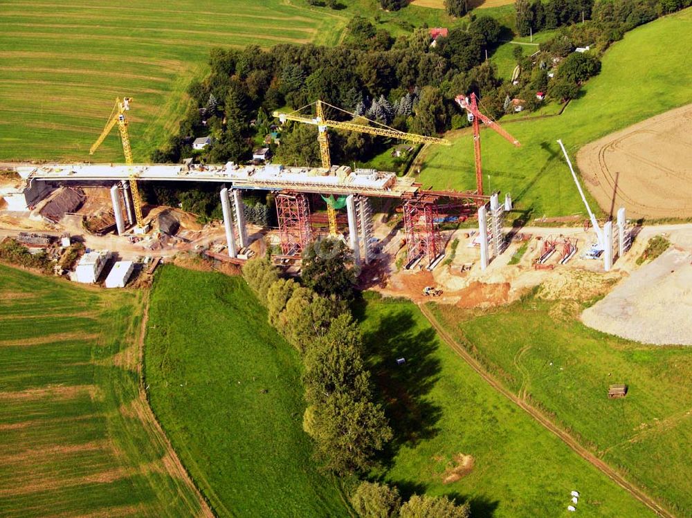 Aerial image Laasen - 27.08.2005 Laasen; Viaduktbau in Gera Laasen