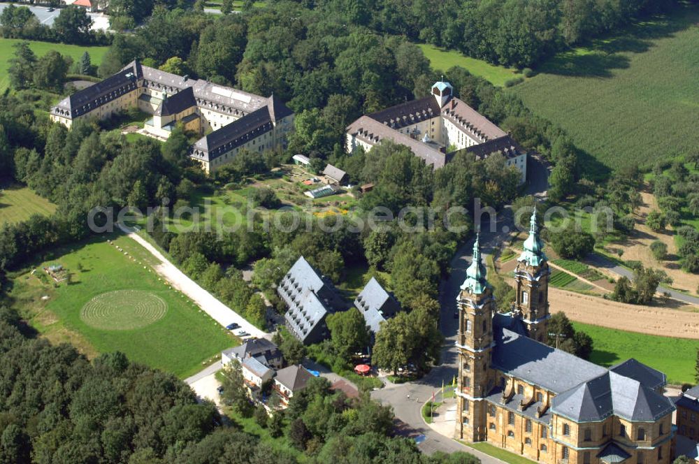 Aerial image Bad Staffelstein - 16.07.2007 Blick auf Vierzehnheiligen, Franziskanerkloster und Bildungshäuser der Erzdiözese Bamberg.