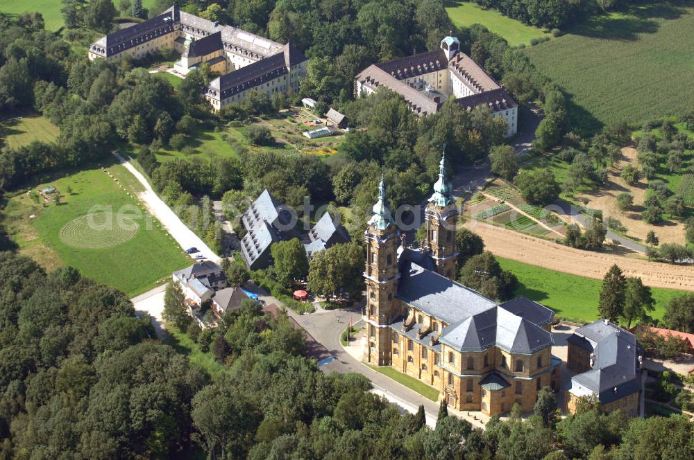 Aerial photograph Bad Staffelstein - 16.07.2007 Blick auf Vierzehnheiligen, Franziskanerkloster und Bildungshäuser der Erzdiözese Bamberg.