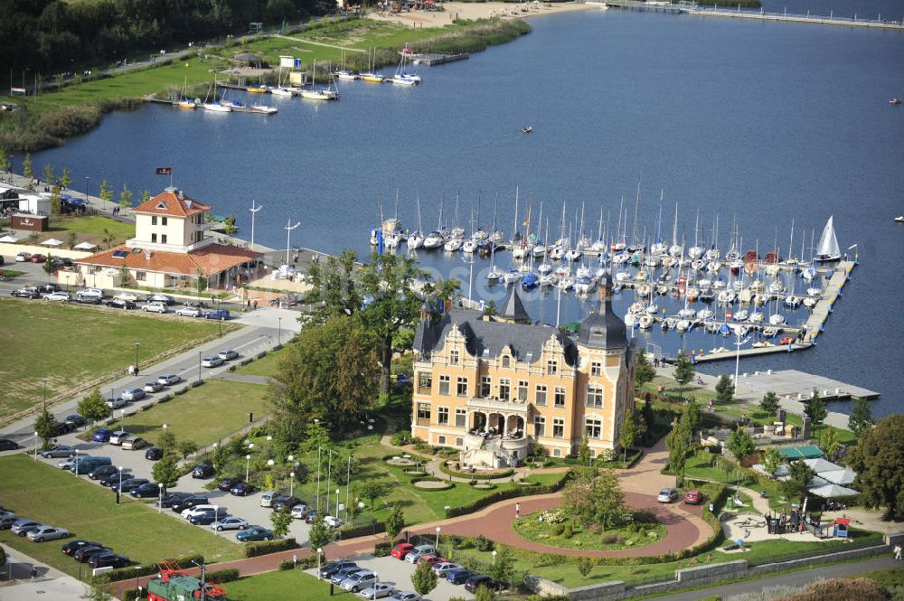 Bitterfeld from above - Blick auf die Villa am Bernsteinsee. View of the villa Bernsteinsee.