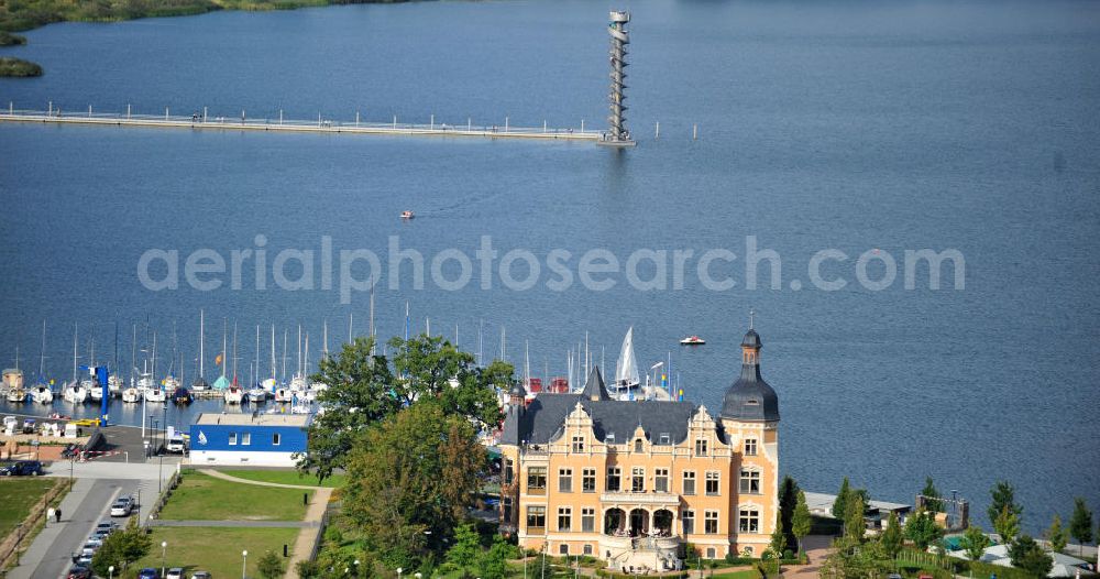 Aerial image Bitterfeld - Blick auf die Villa am Bernsteinsee. View of the villa Bernsteinsee.