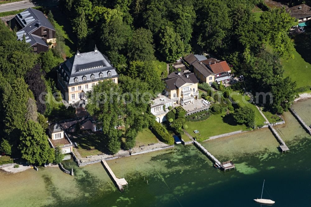 Aerial image Pöcking - Luxury residential villa of single-family settlement on Starnberger See in Poecking in the state Bavaria, Germany