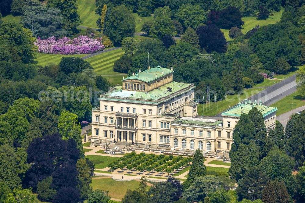 Essen from above - Luxury residential villa of single-family settlement Villa Huegel on street Huegel in the district Bredeney in Essen at Ruhrgebiet in the state North Rhine-Westphalia, Germany