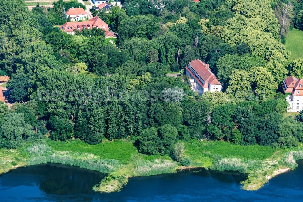 Storkau (Elbe) from the bird's eye view: Villa on the Elbe in Storkau in the state Saxony-Anhalt, Germany