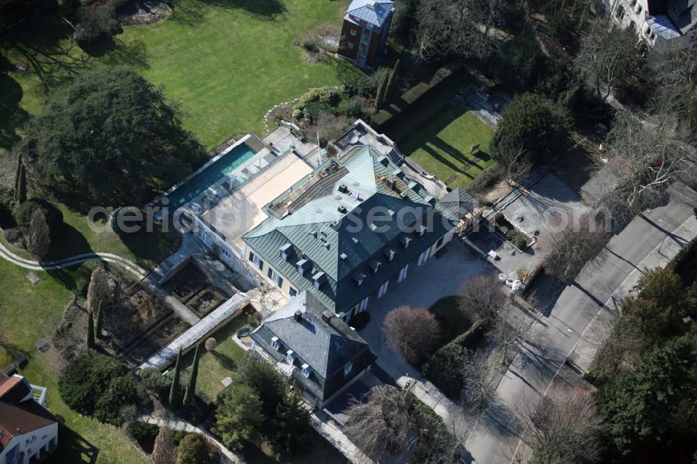 Aerial image Wiesbaden - Villa Henkell in Wiesbaden in the state of Hesse, built in 1952 by the architect Ernst Haiger