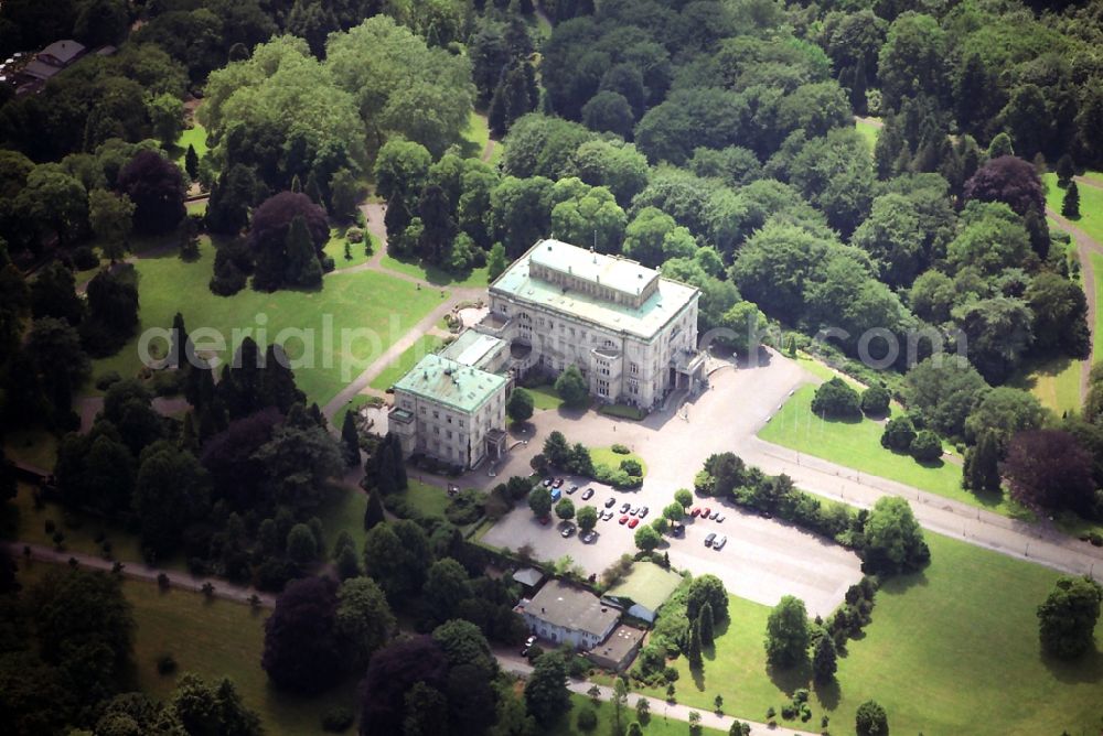 Essen from above - View of the Villa Hugel in the district of Essen Bredeney. It was built in 1873 by Alfred Krupp and is the former residence of the family Krupp