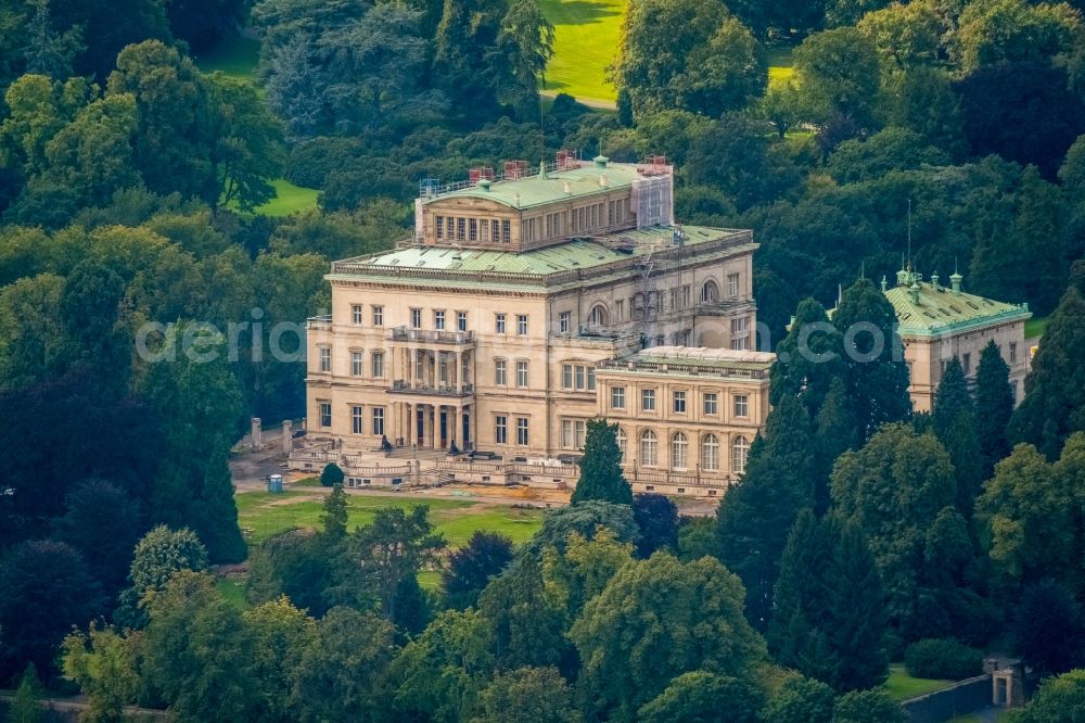 Aerial photograph Essen - View of the Villa Huegel in the district of Essen Bredeney. It was built in 1873 by Alfred Krupp and is the former residence of the family Krupp