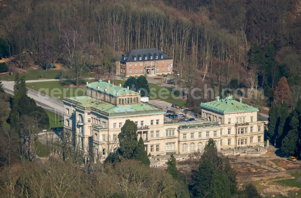 Aerial photograph Essen - View of the Villa Huegel in the district of Essen Bredeney. It was built in 1873 by Alfred Krupp and is the former residence of the family Krupp