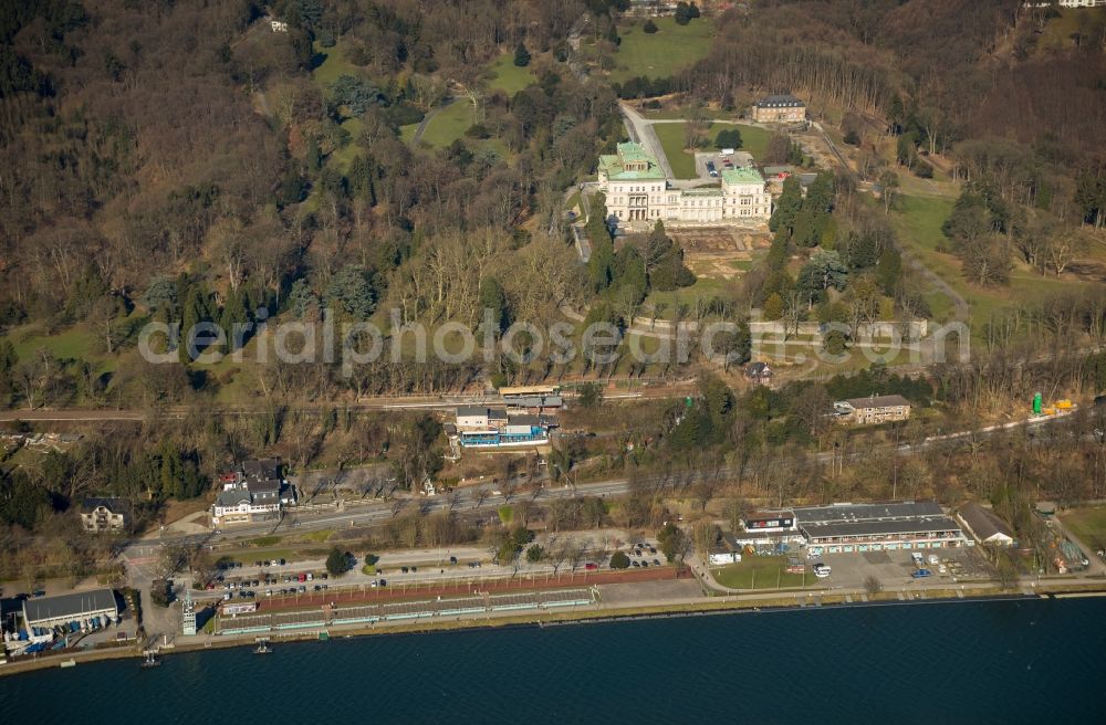 Aerial photograph Essen - View of the Villa Huegel in the district of Essen Bredeney. It was built in 1873 by Alfred Krupp and is the former residence of the family Krupp