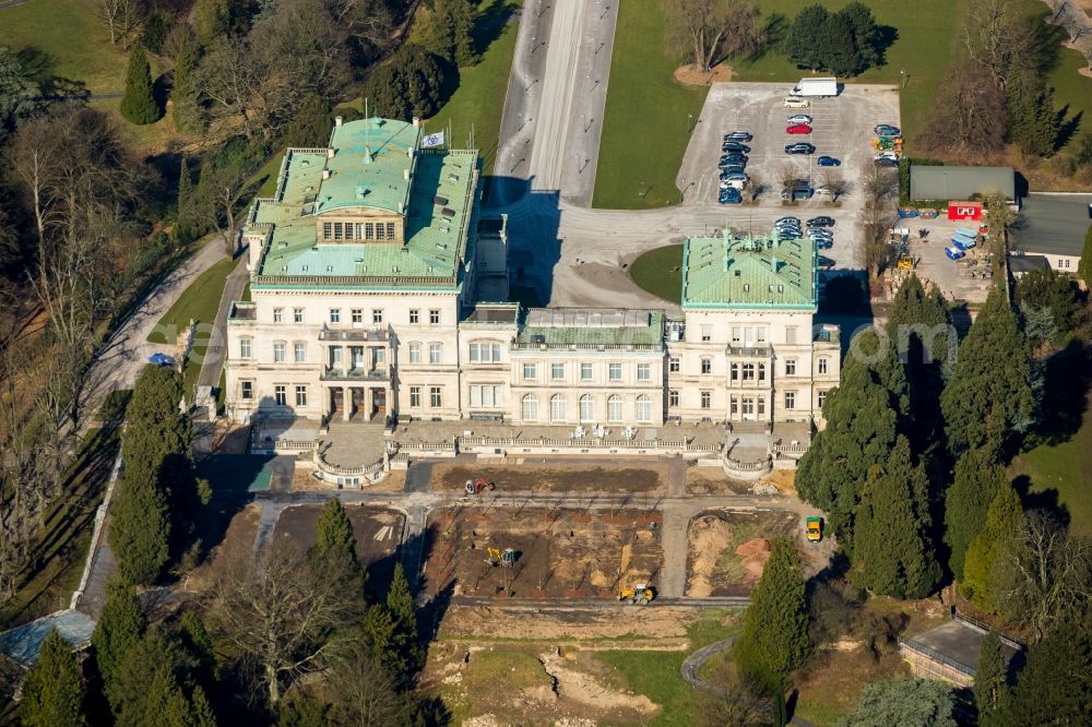 Essen from above - View of the Villa Huegel in the district of Essen Bredeney. It was built in 1873 by Alfred Krupp and is the former residence of the family Krupp