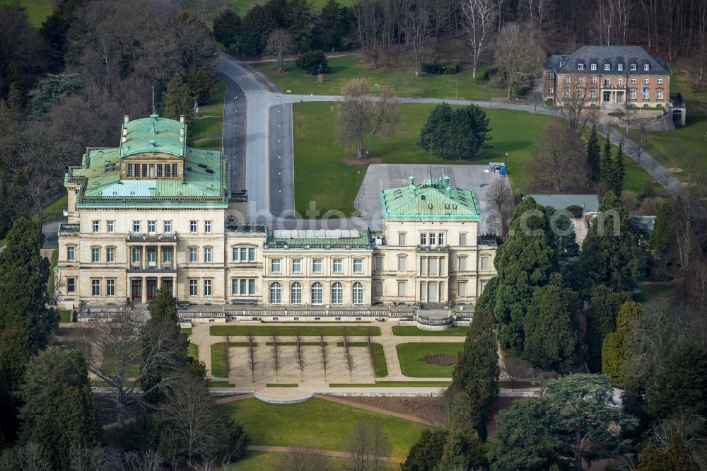 Essen from above - Villa Huegel in the Bredeney district of Essen on the Huegelpark in the state of North Rhine-Westphalia