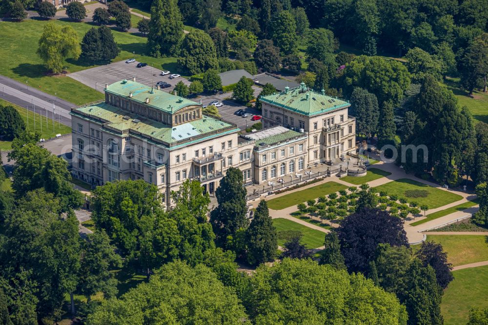 Essen from the bird's eye view: View of the Villa Huegel in the district of Essen Bredeney. It was built in by Alfred Krupp and is the former residence of the family Krupp