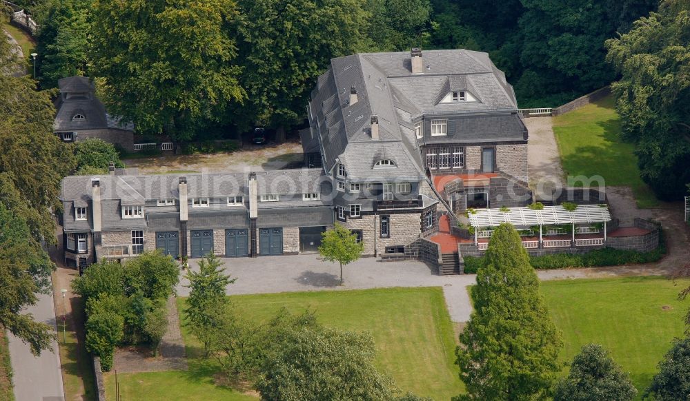 Aerial image Hagen - Villa Hohenhof in the garden city in Hohenhagen - district Emst in Hagen in North Rhine-Westphalia