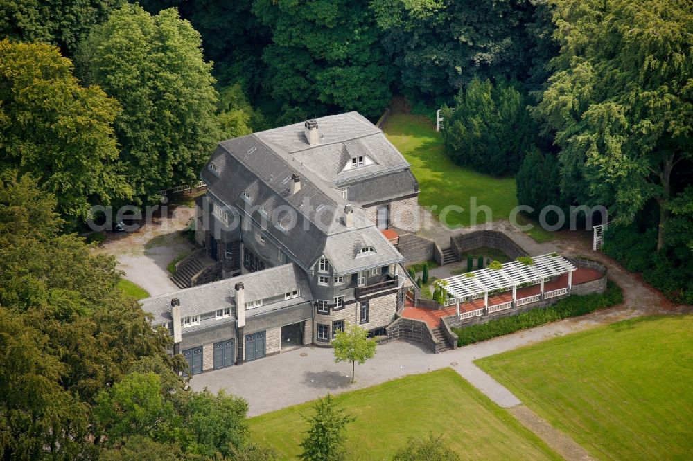 Hagen from above - Villa Hohenhof in the garden city in Hohenhagen - district Emst in Hagen in North Rhine-Westphalia