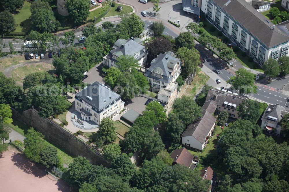 Aerial image Mainz - Villa Musica is a state foundation of the German Bundesland Rhineland-Palatinate , founded in 1986 in order to provide special education for highly gifted young musicians from all over Europe in the field of chamber music. The foundation is also one of Germany’s biggest classical concert institutions organizing some 150 chamber music concerts all over the country