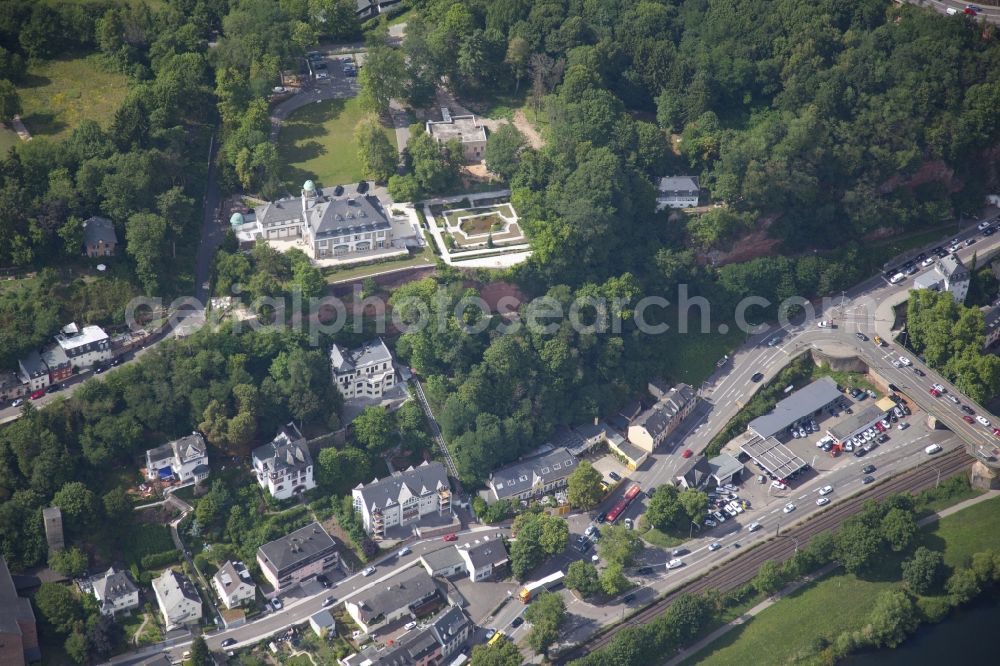 Aerial image Trier - Villa Reverchon in Trier in the state Rhineland-Palatinate, Germany. A neoclassical style building. She was originally built for the banker Adrian Reverchon from Trier as a Wolfgang Gerbere apartment house. She is currently owned by the Triwo company group