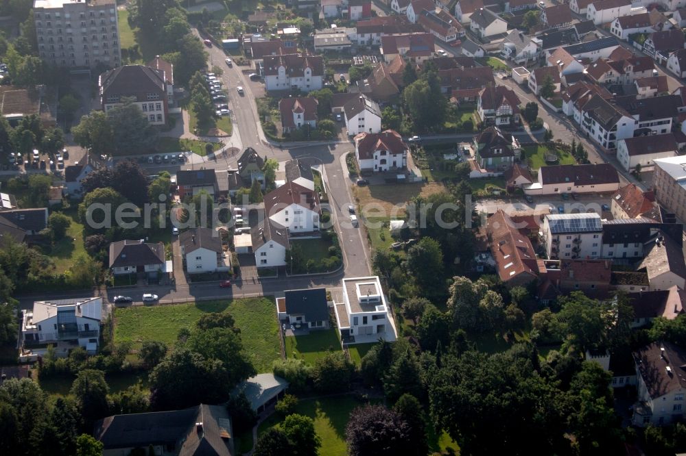 Kandel from above - Luxury villa in residential area of single-family settlement in of Eichendorffstrasse in Kandel in the state Rhineland-Palatinate, Germany