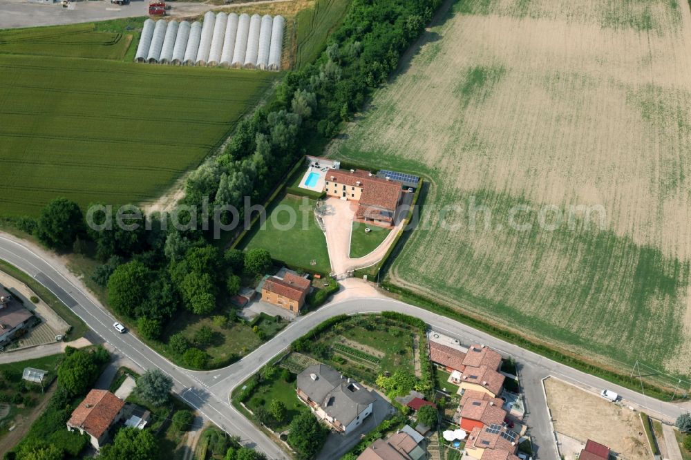 Aerial image Minerbe - Luxury villa in residential area of single-family settlement in Minerbe in Venetien, Italy