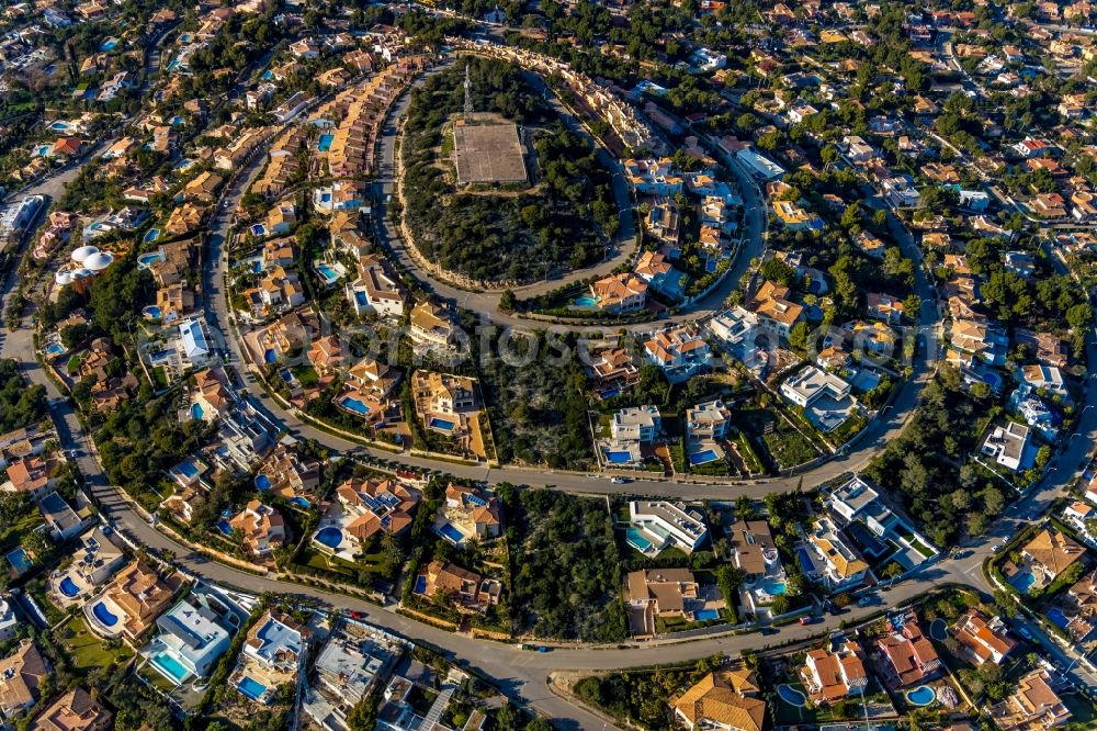 Aerial photograph Santa Ponca - Luxury villa in residential area of single-family settlement in Santa Ponca in Balearic Islands, Spain