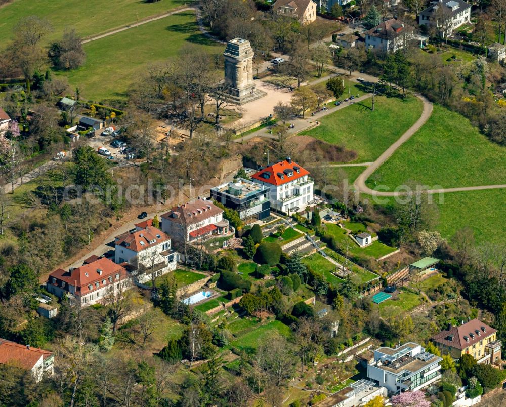 Aerial image Stuttgart - Luxury villa in residential area of single-family settlement on Bismarckturm in Stuttgart in the state Baden-Wuerttemberg, Germany