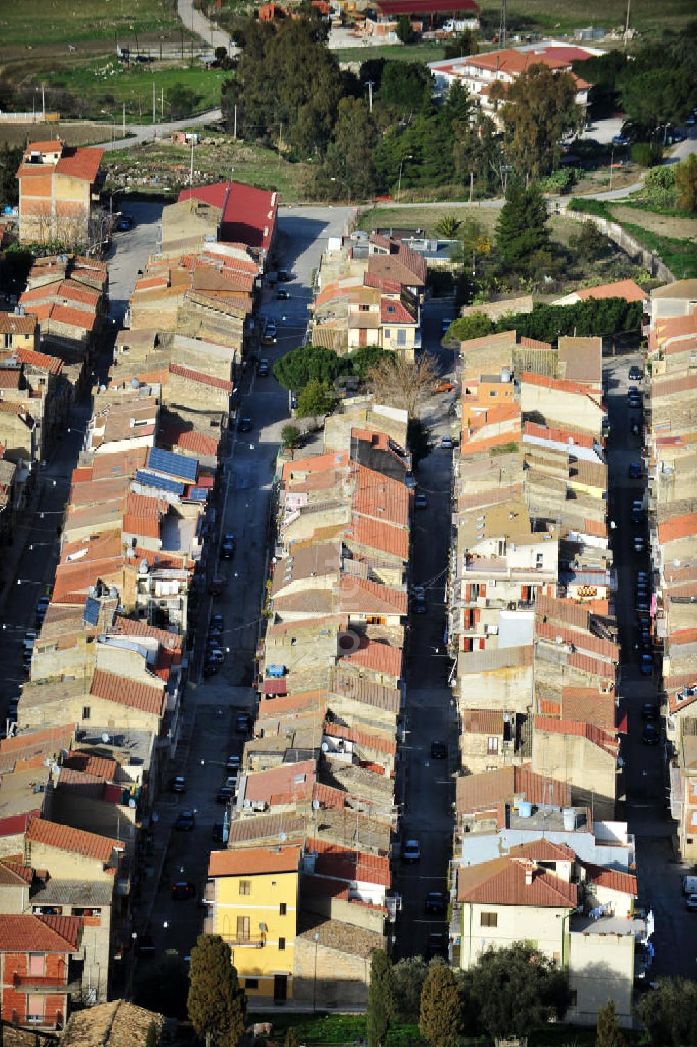 Aerial photograph Villalba / Sizilien - Housing area with blocks of flats in Villalba at Sicily in Italy