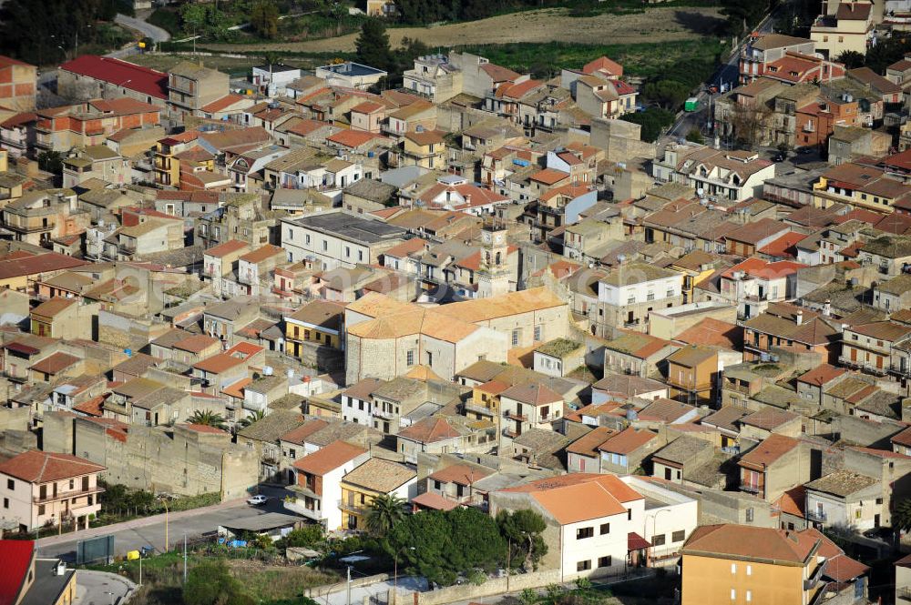 Aerial photograph Villalba / Sizilien - Cityscape of Villalba with the church San Giuseppe at Sicily in Italy