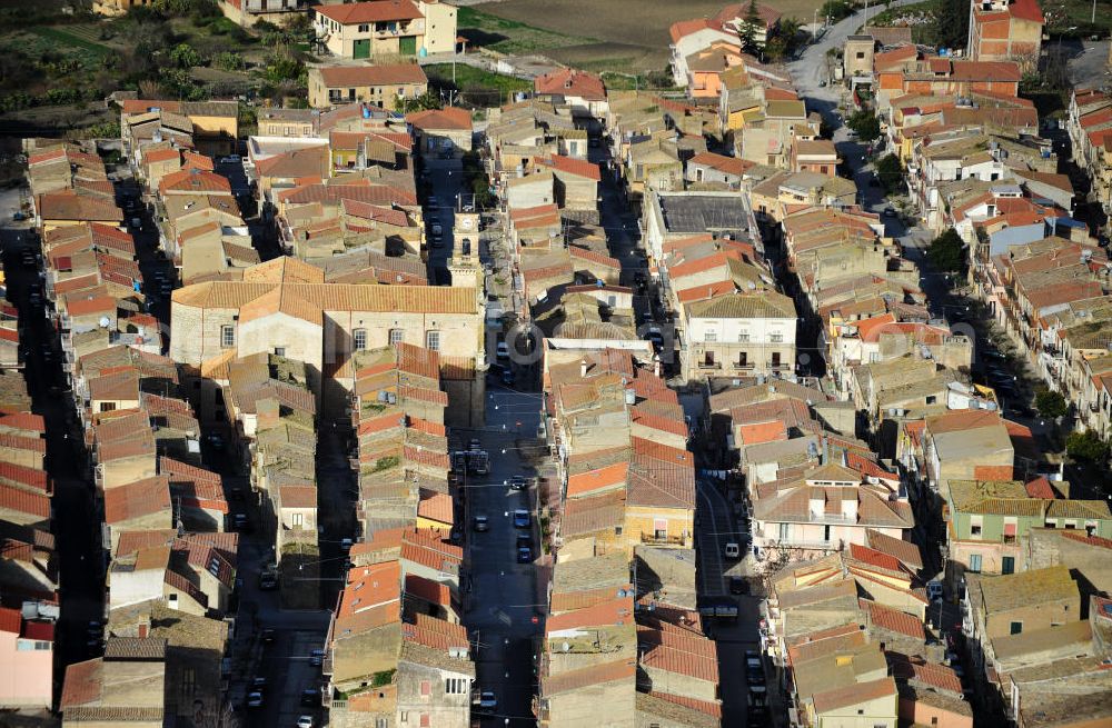 Aerial photograph Villalba / Sizilien - Cityscape of Villalba with the church San Giuseppe at Sicily in Italy