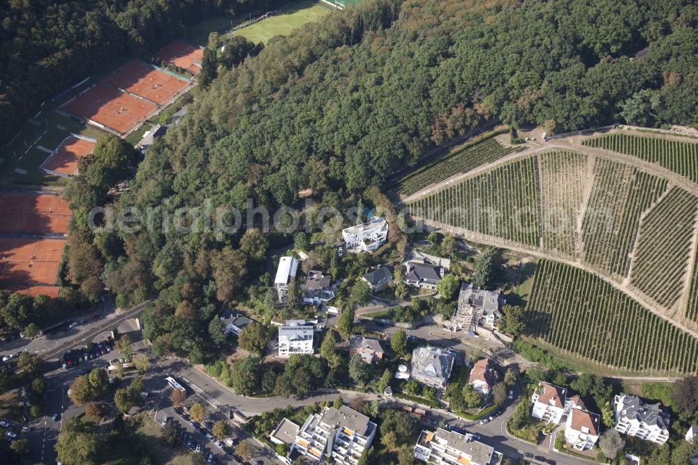 Aerial photograph Wiesbaden - Luxury villa in residential area of single-family settlement at the Neroberg in Wiesbaden in the state Hesse