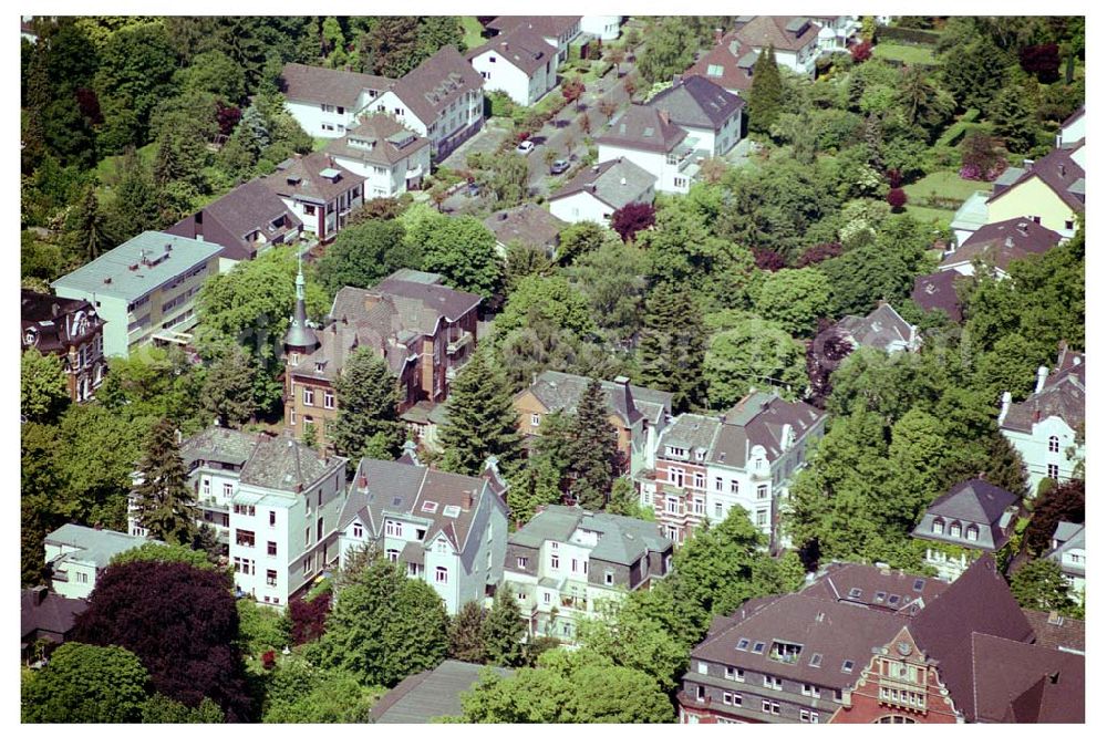 Aerial image Bad Godesberg / Bonn - 28.05.04 Bad Godesberg / Bonn Villenviertel an der Rheinstraße Ecke Jean-Paul-Straße in Bonn. Ein Objekt der IKV GmbH Wiesbaden.