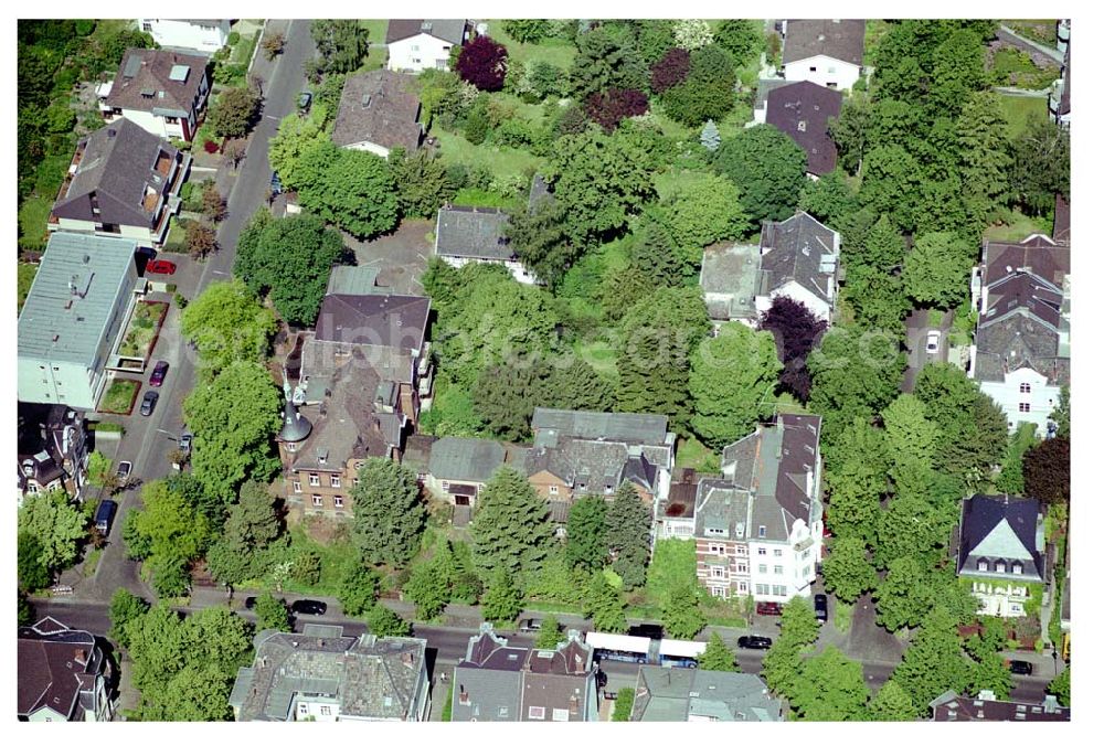 Aerial image Bad Godesberg / Bonn - 28.05.04 Bad Godesberg / Bonn Villenviertel an der Rheinstraße Ecke Jean-Paul-Straße in Bonn. Ein Objekt der IKV GmbH Wiesbaden.