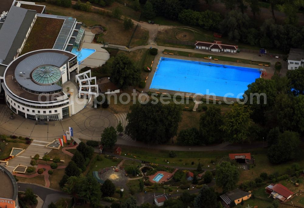 Aerial image Heilbad Heiligenstadt - Vital health spa park with Eichsfeld Thermal Baths in Heilbad Heiligenstadt in Thuringia