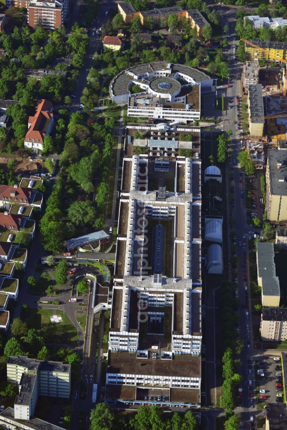 Aerial image Berlin - View of the Vivantes Hospital Neukoelln in Berlin in the district Britz