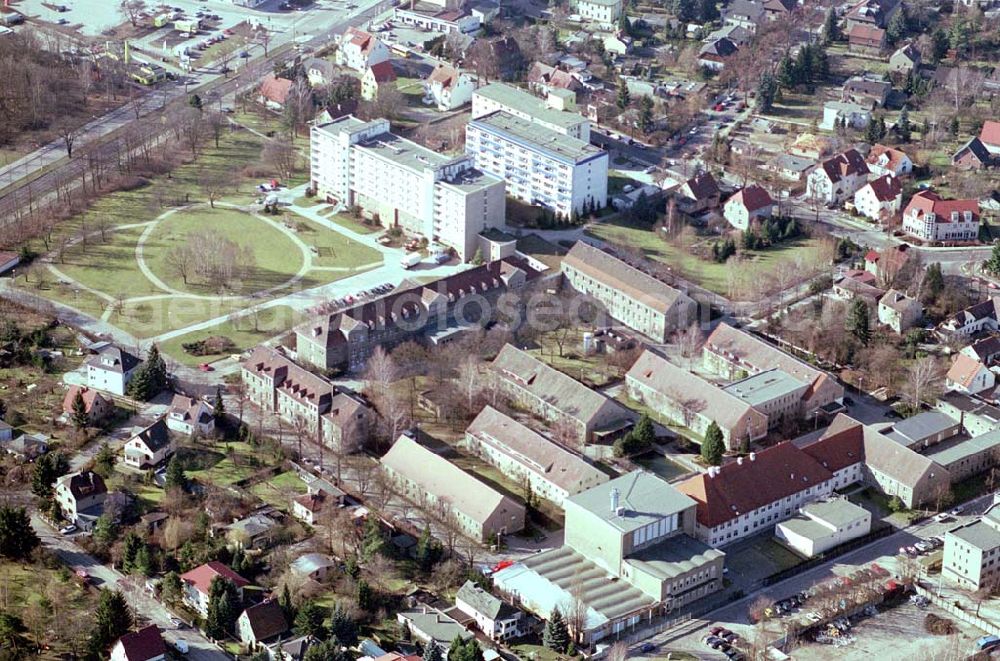 Aerial image Berlin-Mahlsdorf - VIVANTES Krankenhaus Berlin Mahlsdorf an der B1