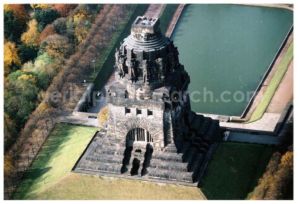 Leipzig from the bird's eye view: Völkerschlachtdenkmal in Leipzig / Sachsen.