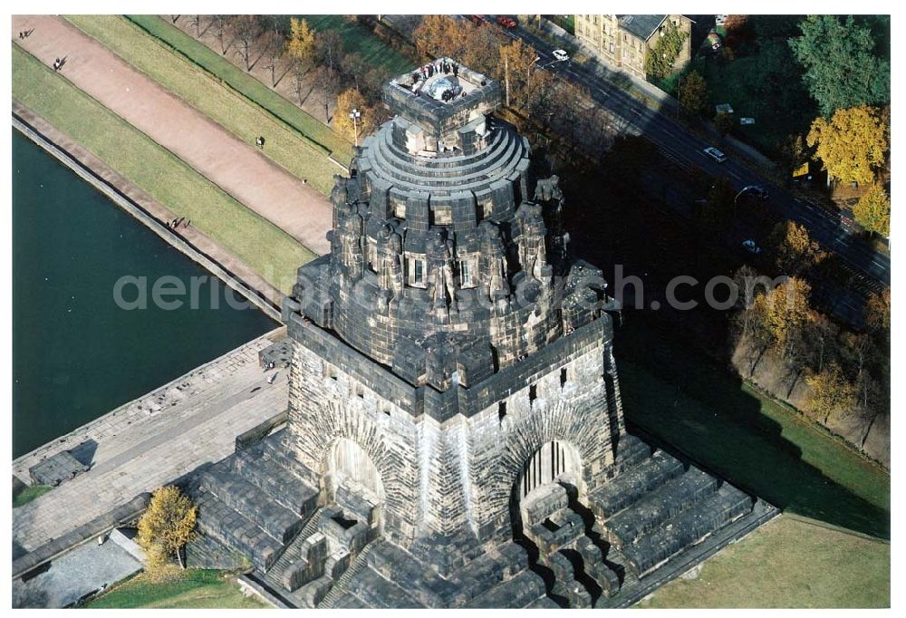 Aerial image Leipzig - Völkerschlachtdenkmal in Leipzig / Sachsen.