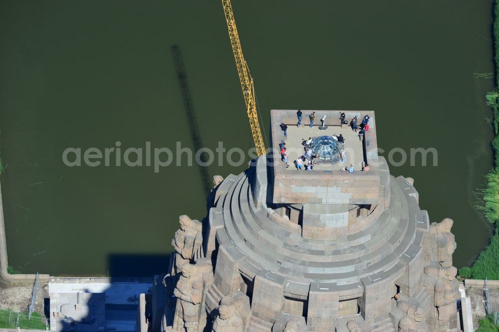 Leipzig from the bird's eye view: View of the Monument to the Battle of the Nations in Leipzig in Saxony