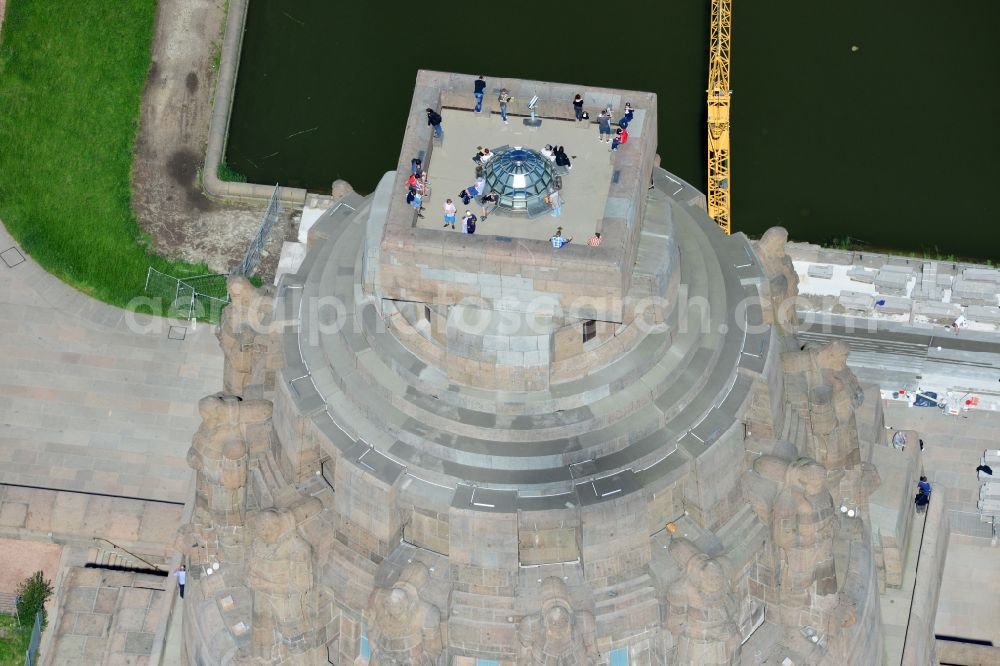 Aerial image Leipzig - View of the Monument to the Battle of the Nations in Leipzig in Saxony